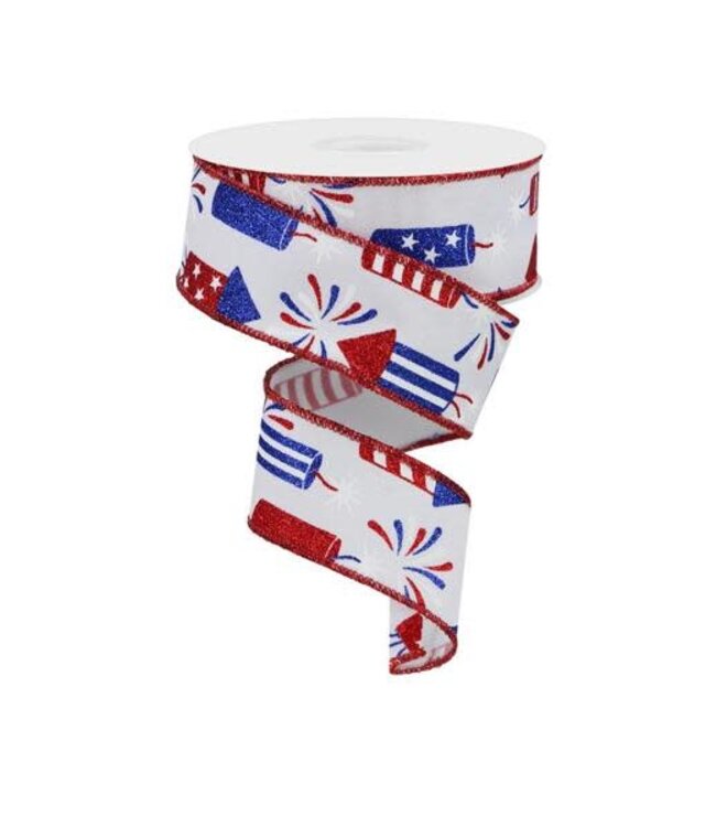 1.5" x 10yd Firecrackers Ribbon