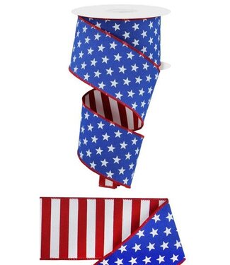 2.5" x 10yd Stars/Stripes Fused Back Ribbon