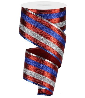 2.5" x 10yd Glitter Stripes Ribbon