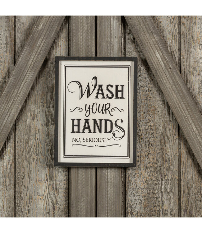 Framed Wash Your Hands Sign