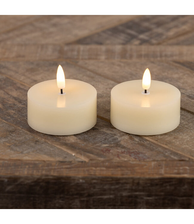 Oversized 3D Flame Cream Tealight Candles - Sold as Set