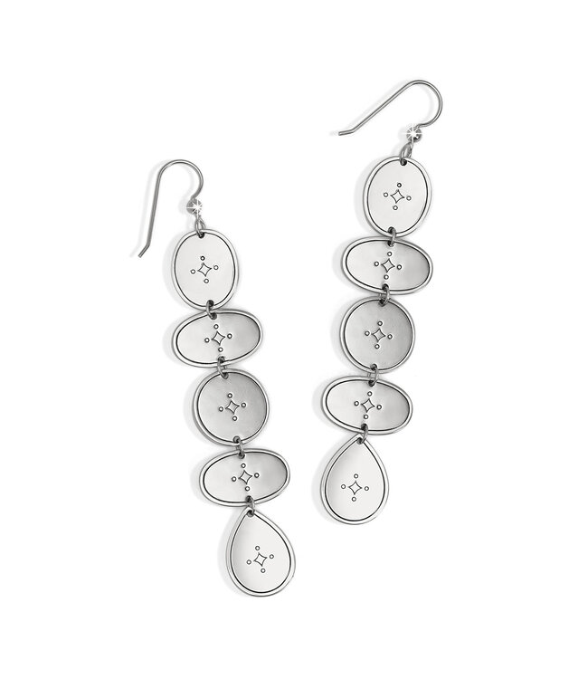 BRIGHTON Palm Canyon Long French Wire Earrings Silver