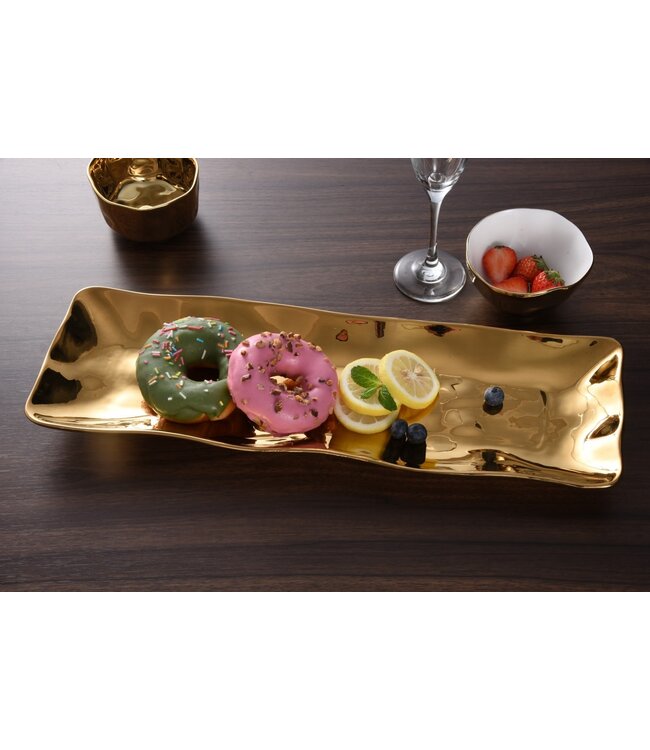 PAMPA BAY Gold Rectangular Serving Piece
