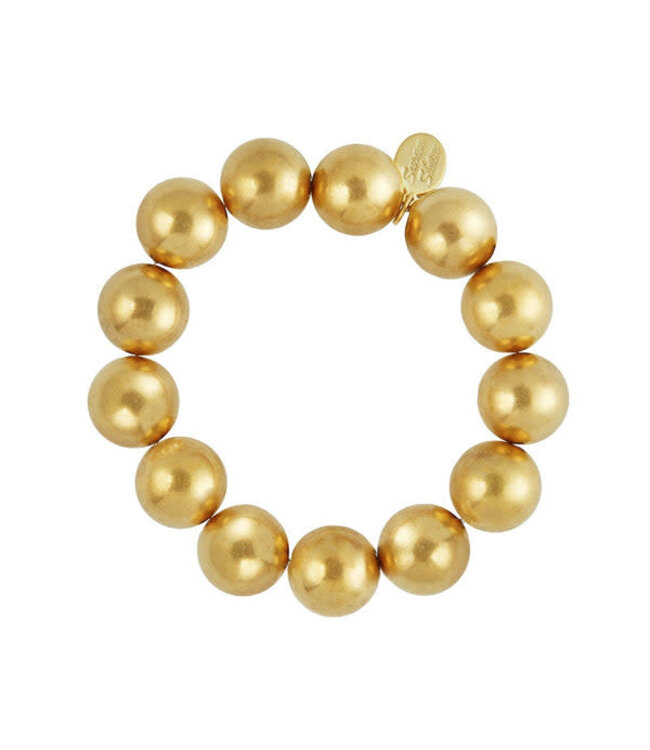 SUSAN SHAW Gold Bead Stretch Bracelet