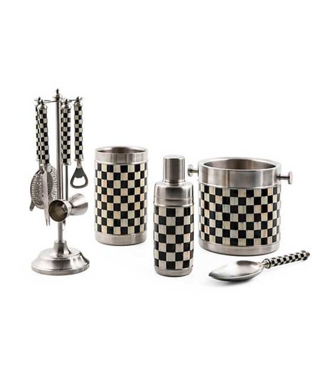 MACKENZIE CHILDS 3260 Cocktail Shaker - Courtly Check