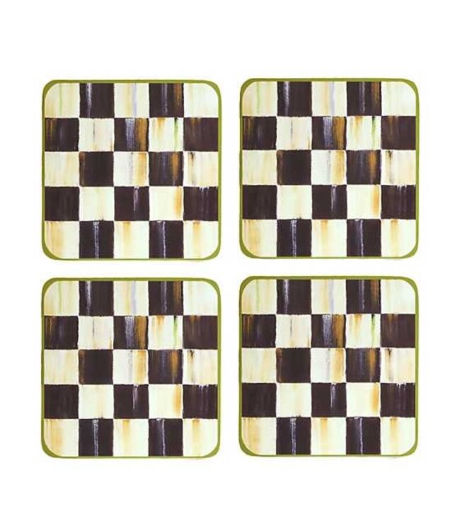 MACKENZIE CHILDS Courtly Check Cork Back Coasters - Set of 4