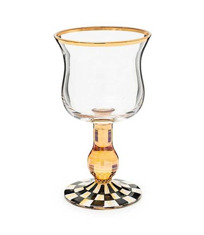 MACKENZIE CHILDS Courtly Check Wine Glass
