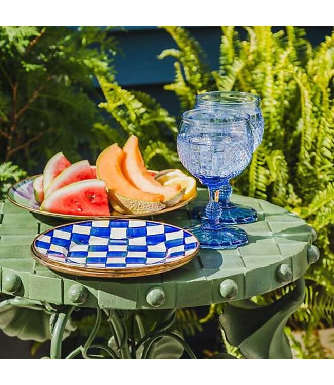MACKENZIE CHILDS Royal Check Enamel Salad/Dessert Plate