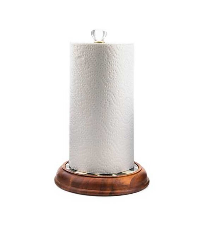 MACKENZIE CHILDS Courtly Check Wood Paper Towel Holder
