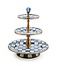 MACKENZIE CHILDS Royal Check Enamel Three Tier Sweet Stand