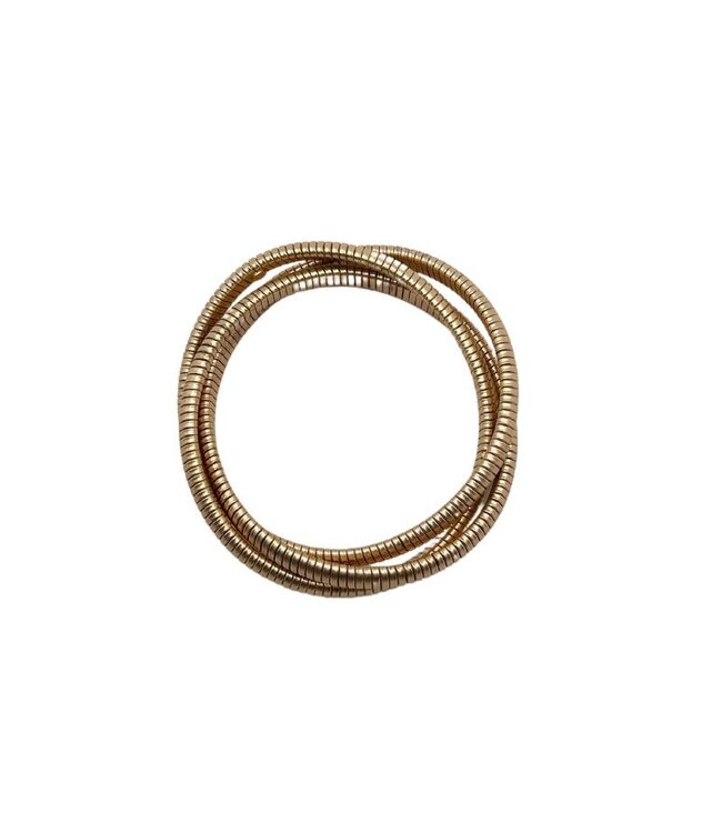Water Resistant 3 PC - Twist Snake Chain Matte Bracelet