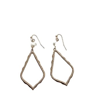 Brooke Gold Drop With Pearl Earrings