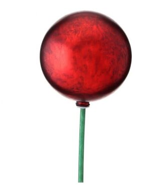 5.5" Antique Vacuum Plate Ball Ornamet Stake 17"