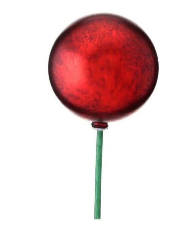 5.5" Antique Vacuum Plate Ball Ornamet Stake 17"