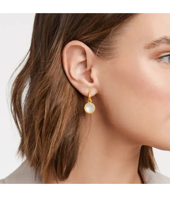 JULIE VOS Fleur-de-Lis Hoop & Charm Earring