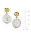 SUSAN SHAW Large Coin Pearl Drop Earrings