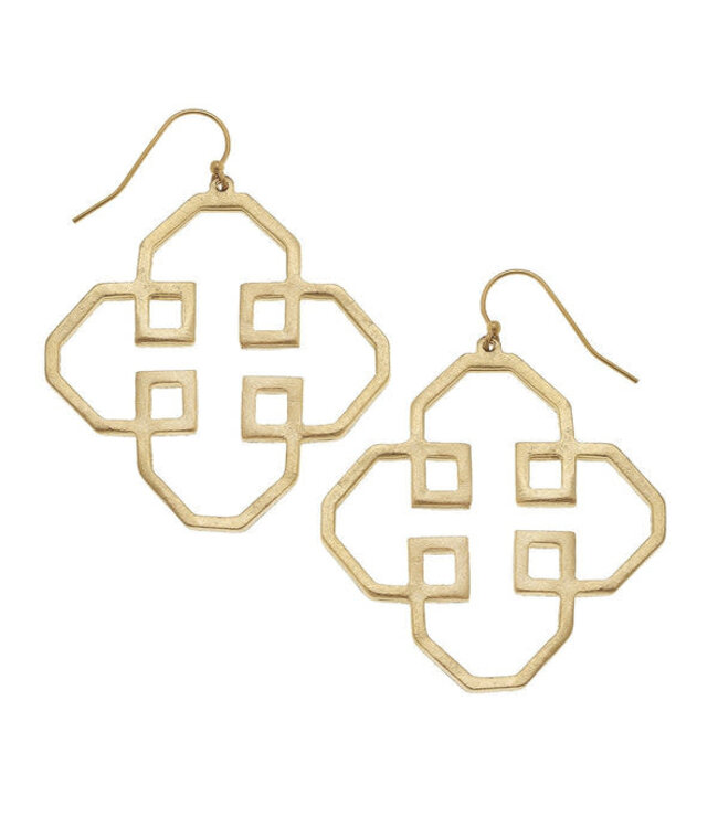 SUSAN SHAW Gold Filigree Cut Out Earrings
