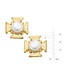 SUSAN SHAW Gold Cross with Genuine Freshwater Pearl Pierced Earrings
