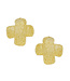 SUSAN SHAW Gold Textured Texas X's Earrings
