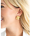SUSAN SHAW Gold Textured Texas X's Earrings