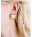 SUSAN SHAW Gold with Pearl Pierced Earrings