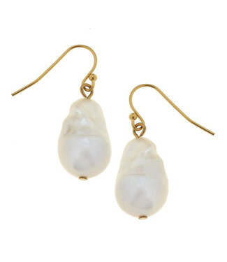 SUSAN SHAW Baroque Pearl Drop Earrings