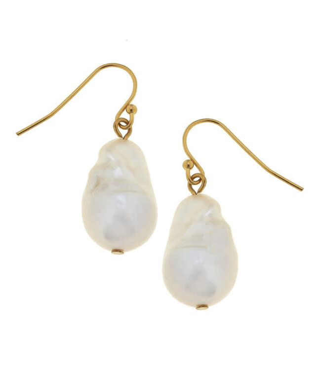 SUSAN SHAW Baroque Pearl Drop Earrings