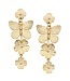 SUSAN SHAW Butterfly + Flower Tier Earrings