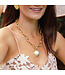 SUSAN SHAW Cotton Pearl On Handcast Gold Chain Necklace