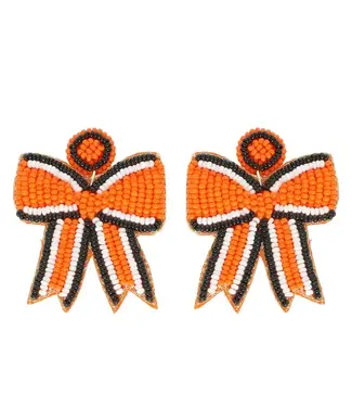 Game Day Bow Beaded Earrings Game Day Bow Beaded Earrings