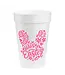 Happy Easter Pink Bunny - 16oz Styrofoam Cups