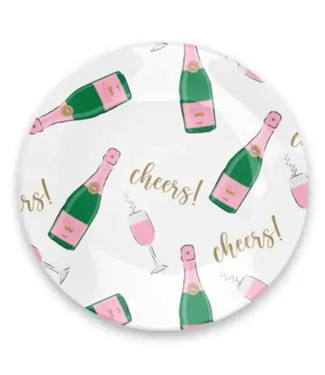 Champagne Glass Round Trinket Tray