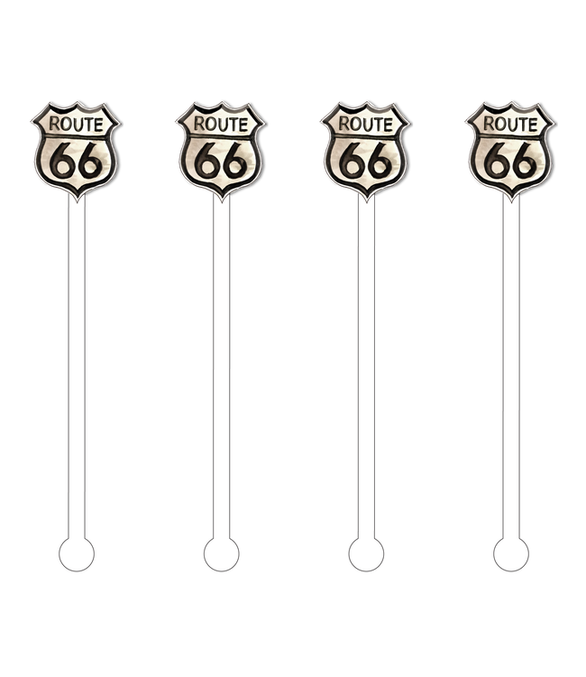 Route 66 Sign Acrylic Stir Sticks