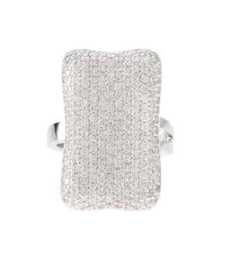 THEIA JEWELRY Rectangular Motif Adjustable Size Ring - White Gold
