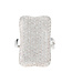 THEIA JEWELRY Rectangular Motif Adjustable Size Ring - White Gold