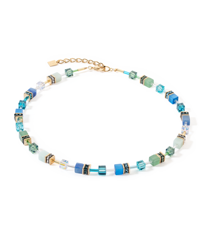 COEUR DE LION Geocube Iconic Precious Necklace Green-Turquoise