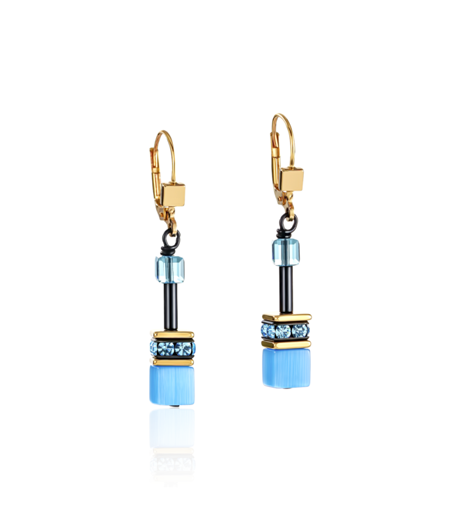 COEUR DE LION Geo Cube Fresh Blue Earrings