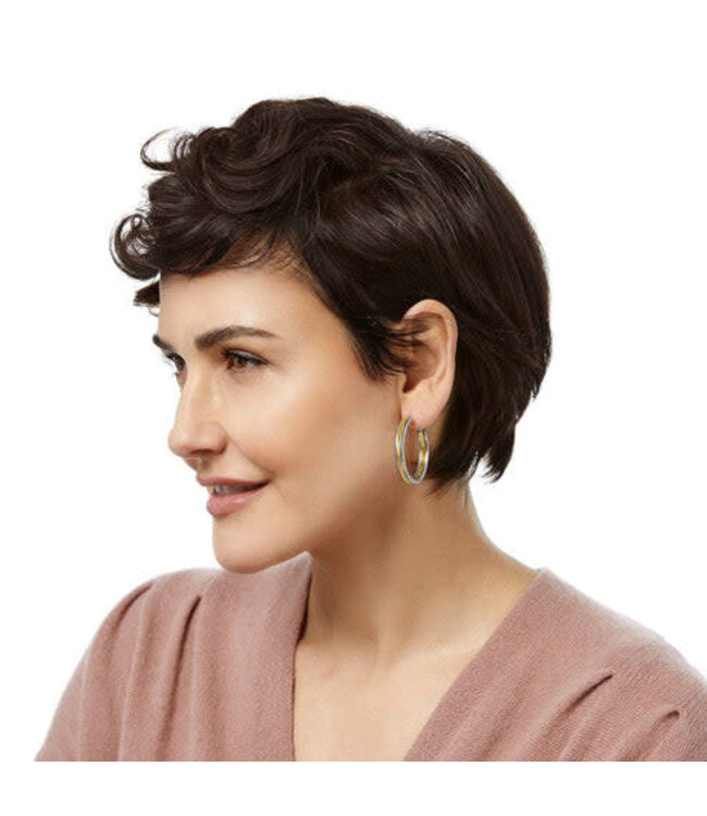 BRIGHTON Interlok Noir Heirlom Hoop Earrings