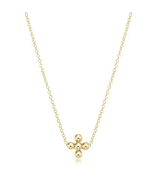 ENEWTON 16” Necklace Gold - Classic Beaded Signature Cross Gold - 3MM Bead Gold