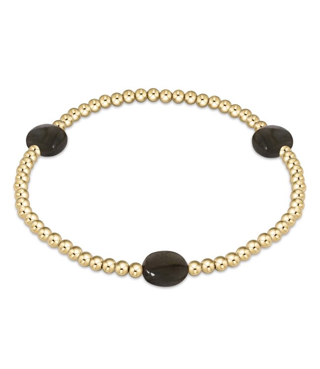 ENEWTON Admire Gold 3mm Bead Bracelet - Faceted Onyx