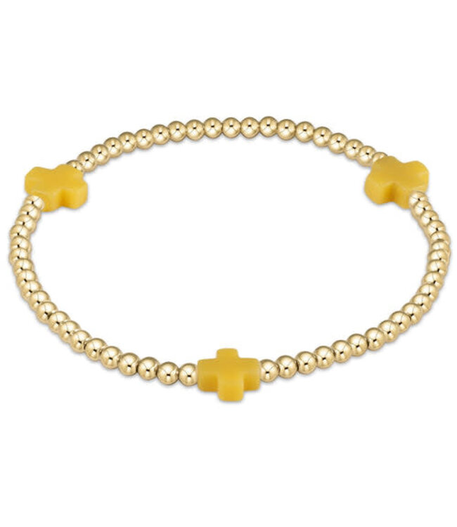 ENEWTON Signature Cross Gold Pattern 3mm Bead Bracelet