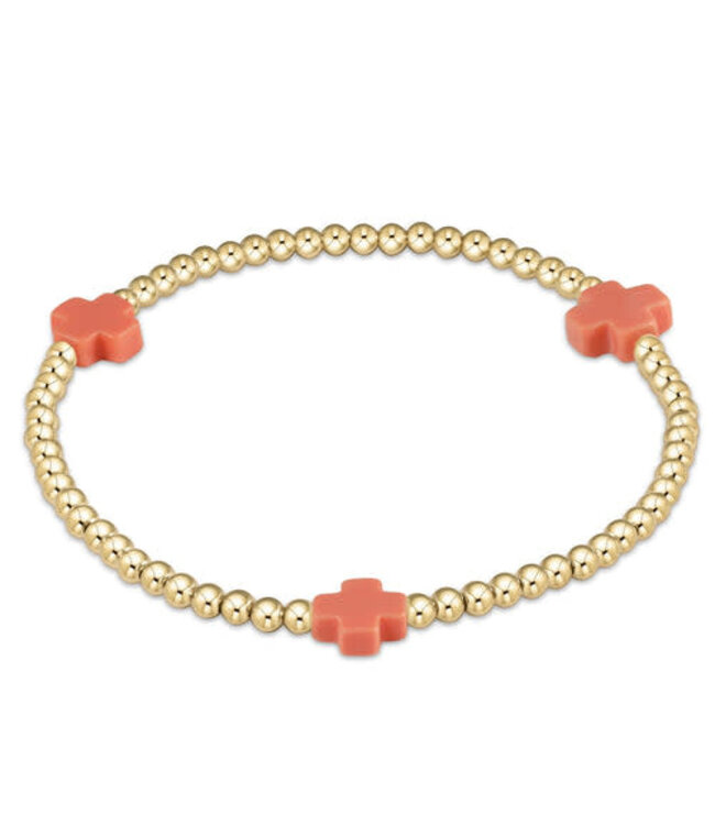 ENEWTON Signature Cross Gold Pattern 2MM Bead Bracelet