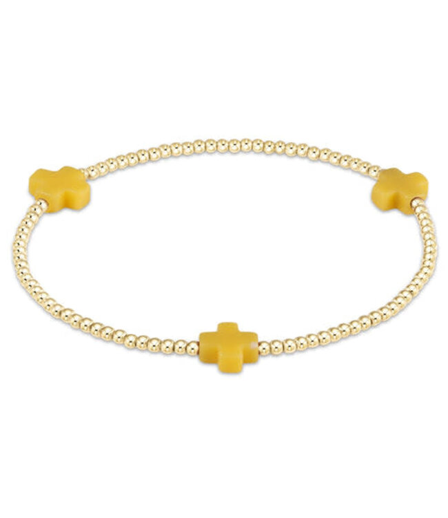 ENEWTON Signature Cross Gold Pattern 2MM Bead Bracelet