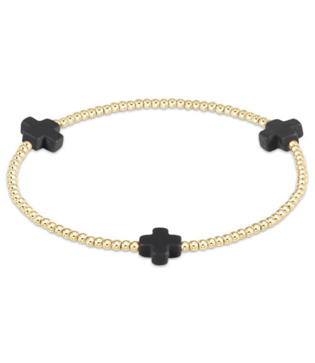 ENEWTON Signature Cross Gold Pattern 2MM Bead Bracelet