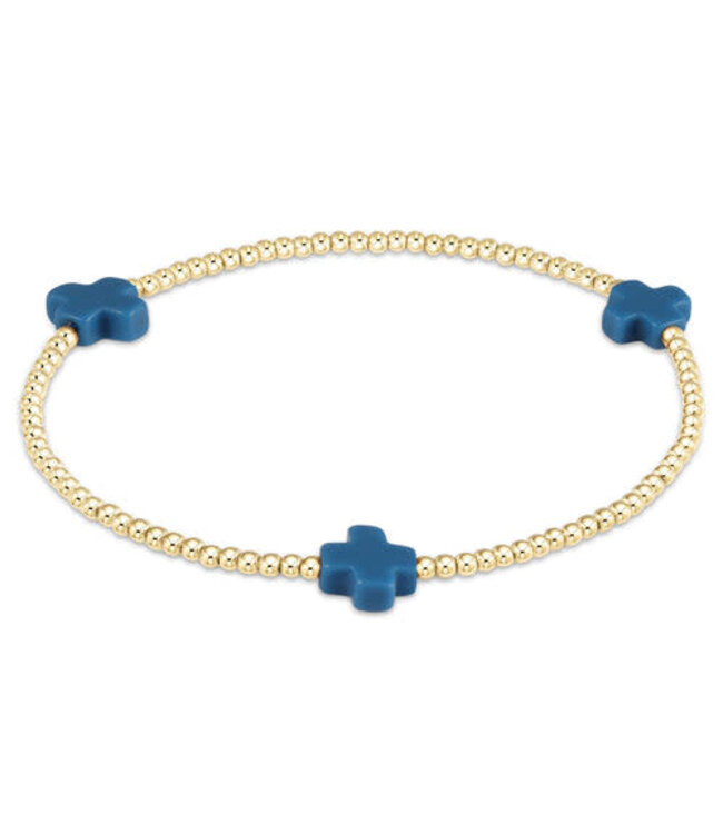 ENEWTON Signature Cross Gold Pattern 2MM Bead Bracelet