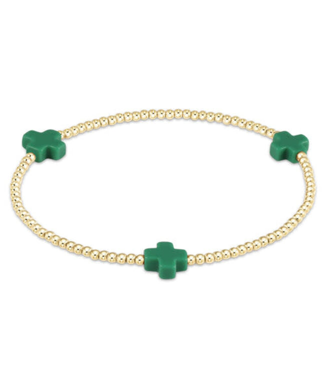 ENEWTON Signature Cross Gold Pattern 2MM Bead Bracelet