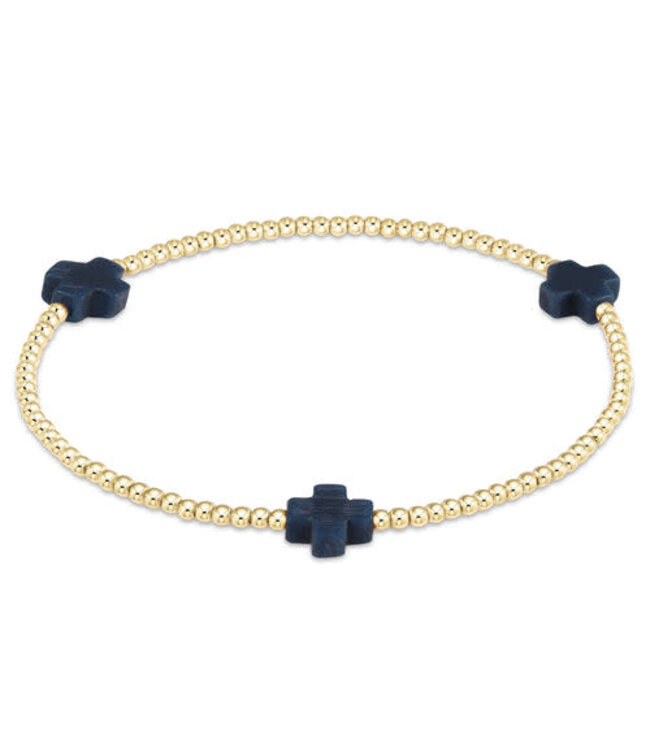 ENEWTON Signature Cross Gold Pattern 2MM Bead Bracelet