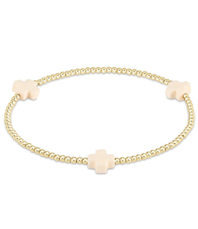 ENEWTON Signature Cross Gold Pattern 2MM Bead Bracelet