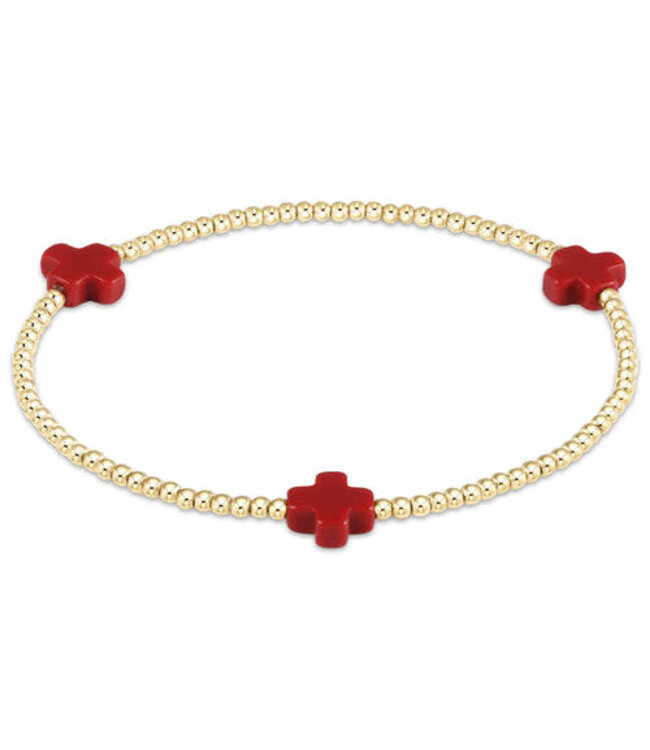 ENEWTON Signature Cross Gold Pattern 2MM Bead Bracelet
