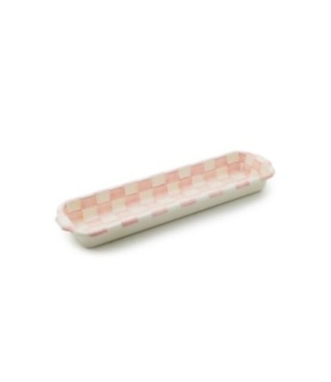 MACKENZIE CHILDS Rosy Check Baguette Dish